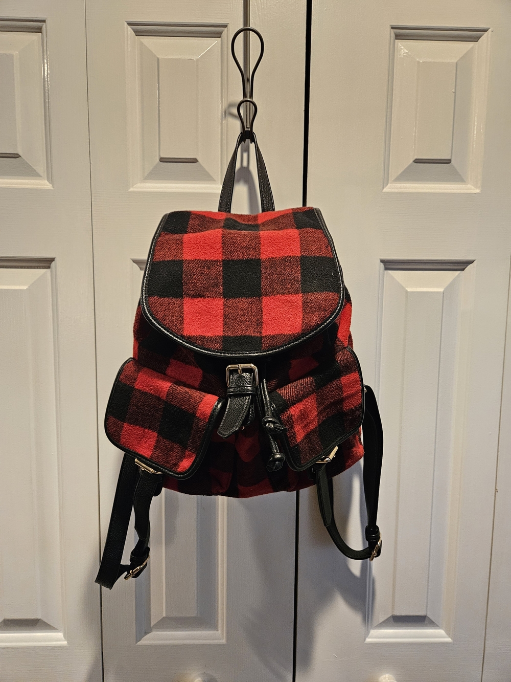 Red and Black Buffalo Plaid Backpack